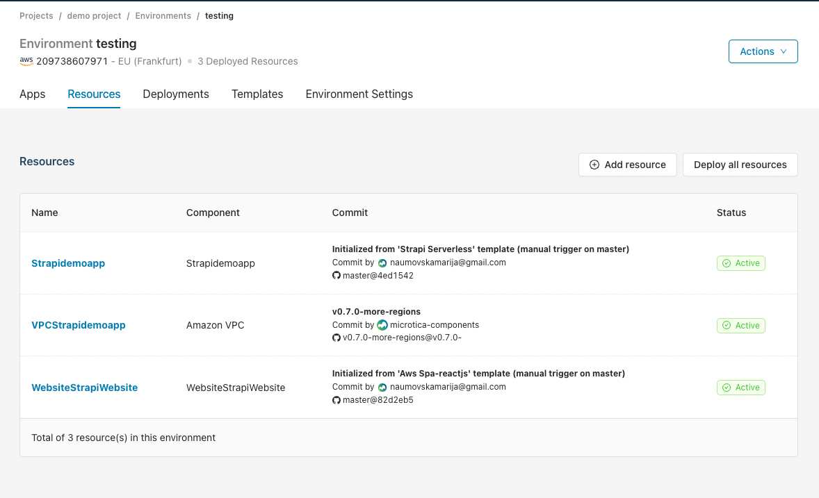 Microtica environment view