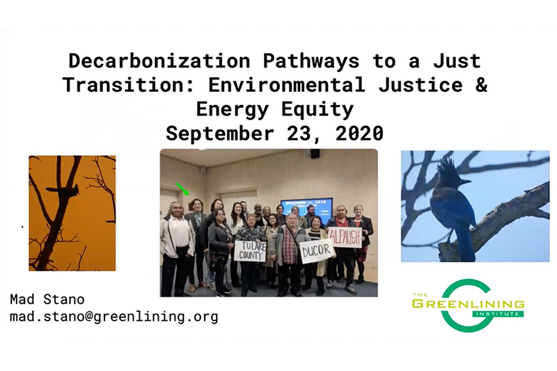 Decarbonization Pathways to a Just Transition: Environmental Justice ...