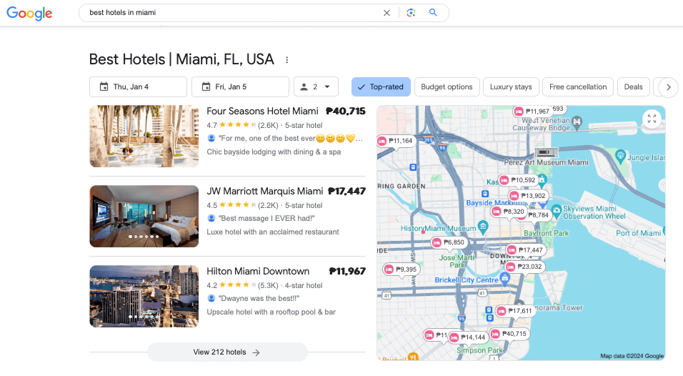 Mastering Google Maps Pack A Guide - 6598f1b55ad390fabdaeef8e Screenshot%20google%20maps%20pack%20hotels%20miami 