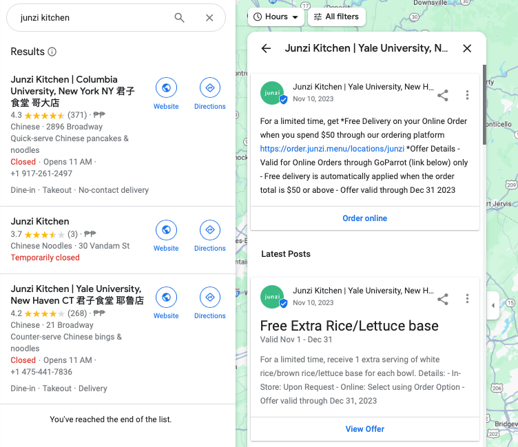 Mastering Google Maps Pack A Guide - 6598f4760bf706d624b11ca2 Screenshot%20junzi%20kitchen%20google%20posts 