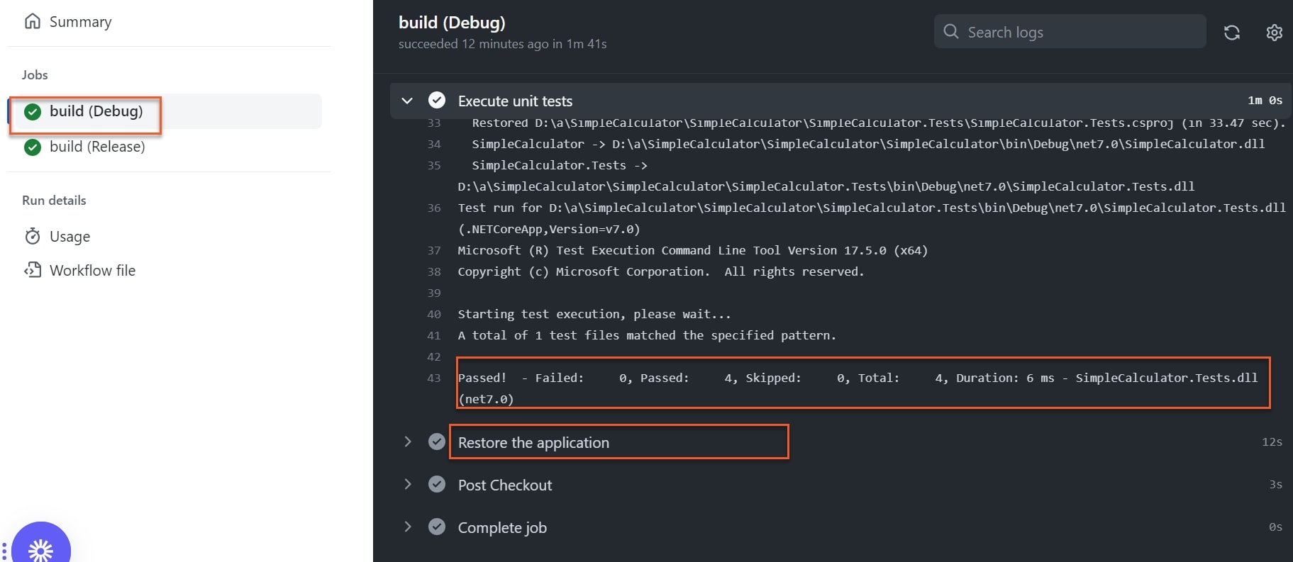 successful-unit-test-execution