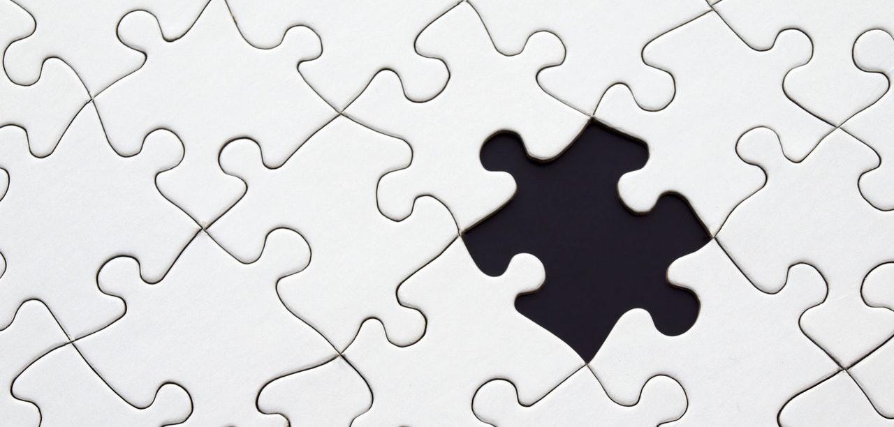 Jigsaw with missing piece