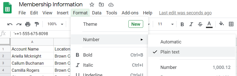 Converting the cell to plain text