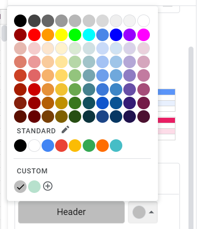 google sheets color every other row, custom styles, palette select color