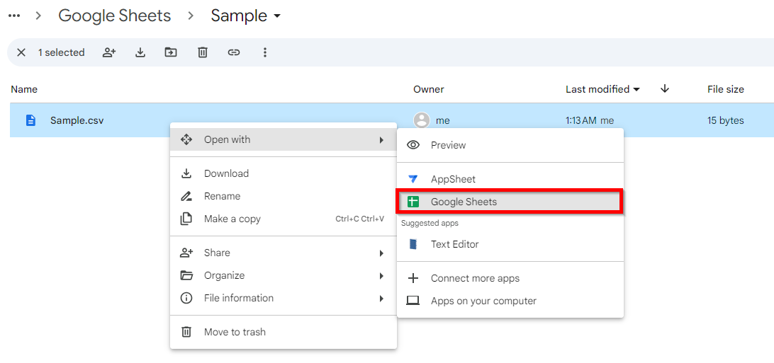 convert csv to google sheets