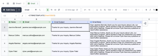 Dynamic Email Values