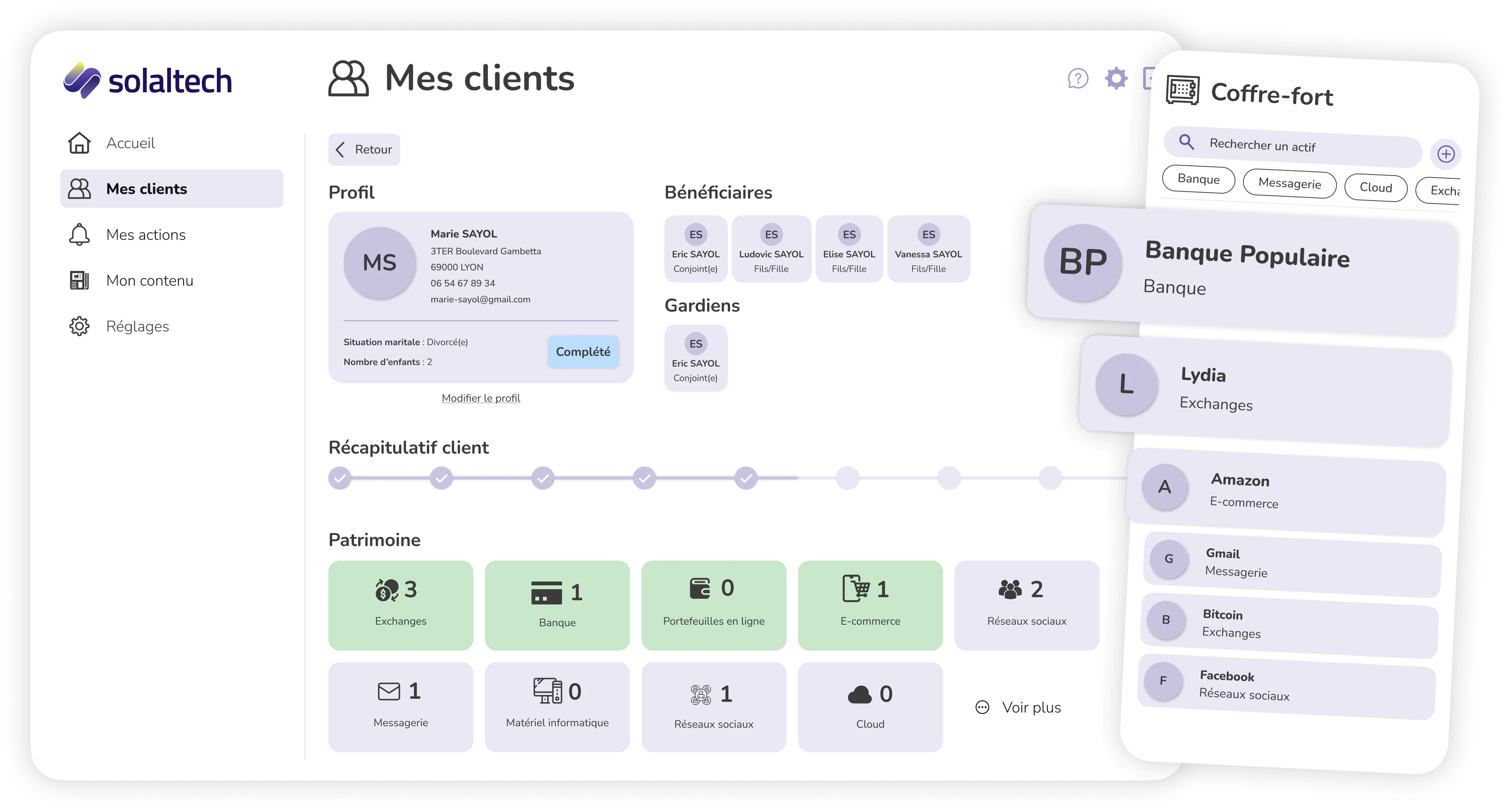 Recensez les actifs numériques de vos clients