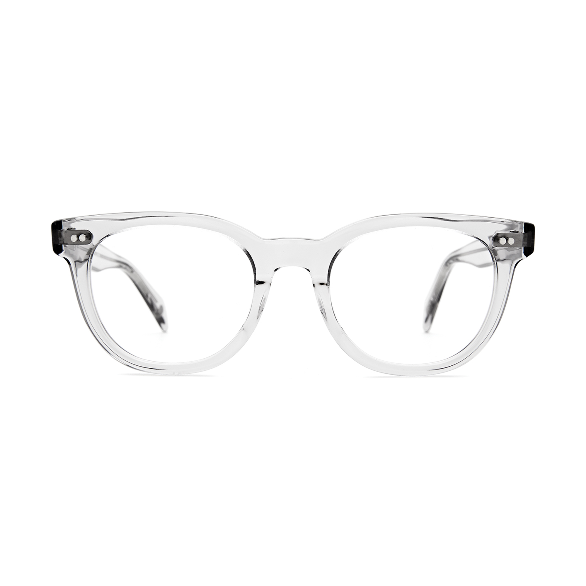 James by SALT. Optics Smoke Grey crystal round eyeglasses — THE