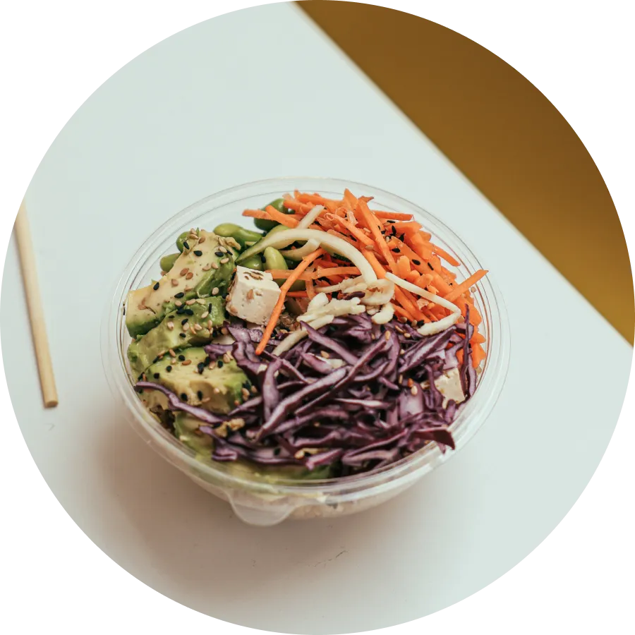 A bowl full of salad