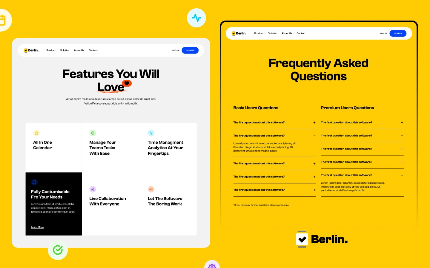 Berlin - SaaS Webflow Template. Technology Category.