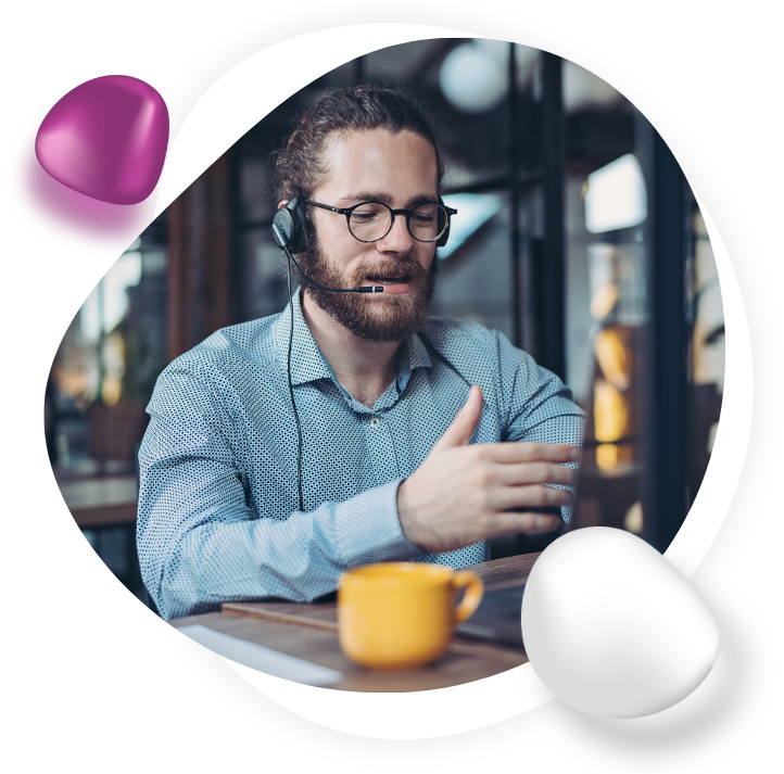 Young professional shares ideas over a call