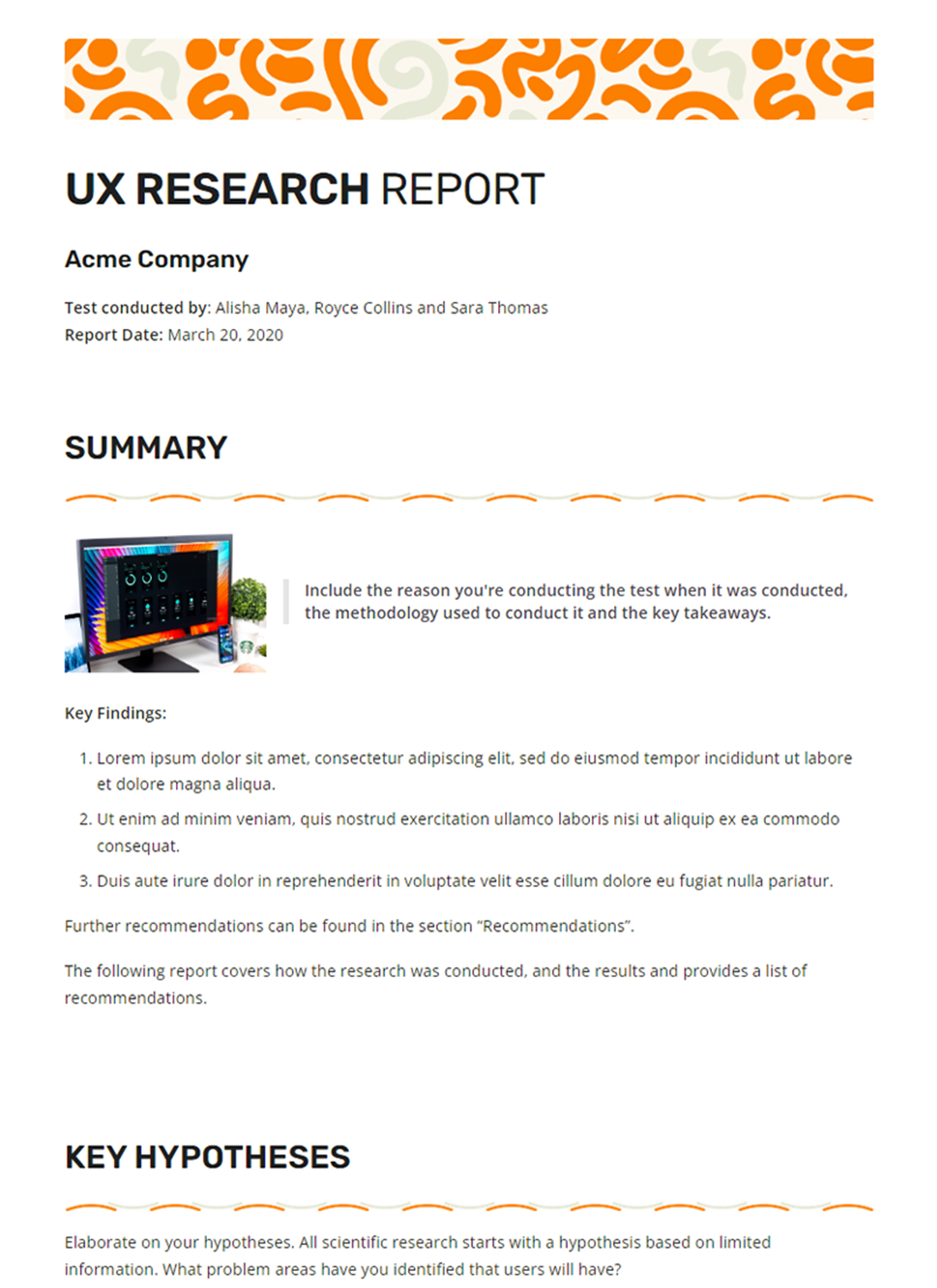 UX Research Template