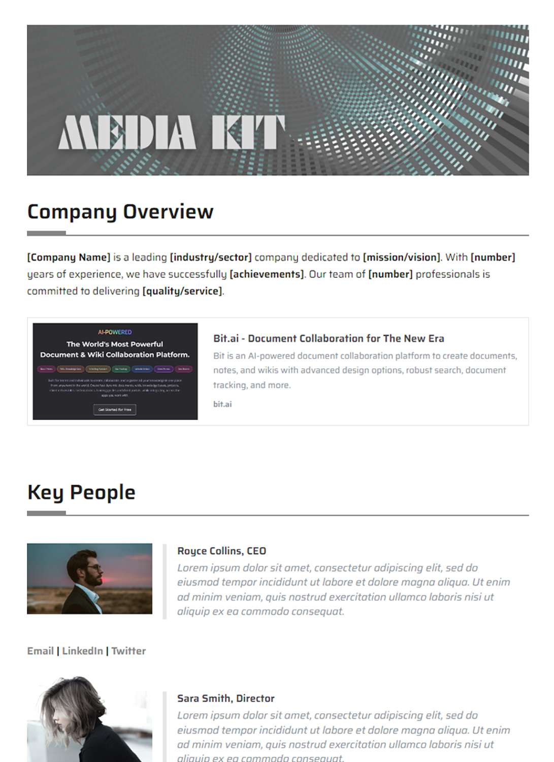 Media Kit Template