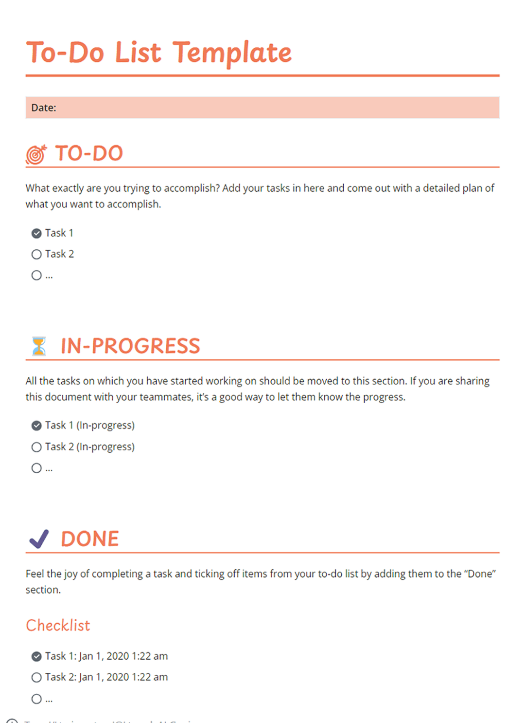 To Do List Template | Bit.ai