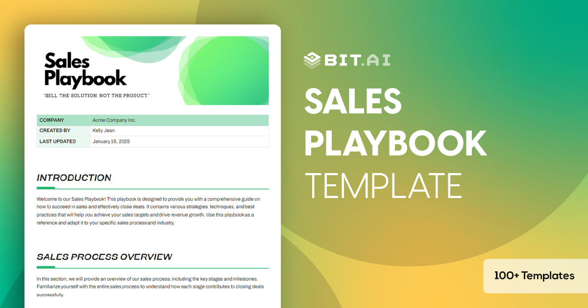 Playbook Document Example Sales Playbook Template | Bit.ai