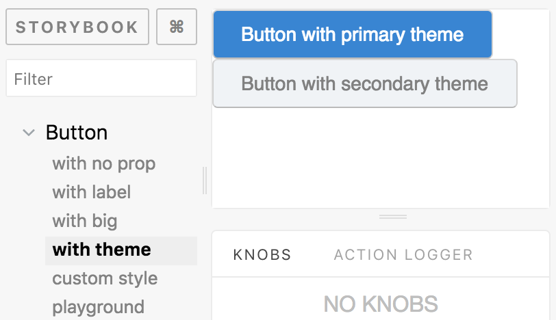 Bam tech react Storybook UI