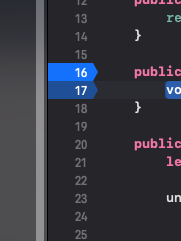 One disabled and one enabled breakpoint