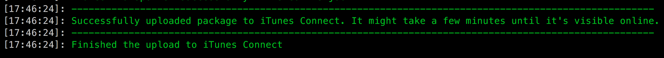 itunes build successful