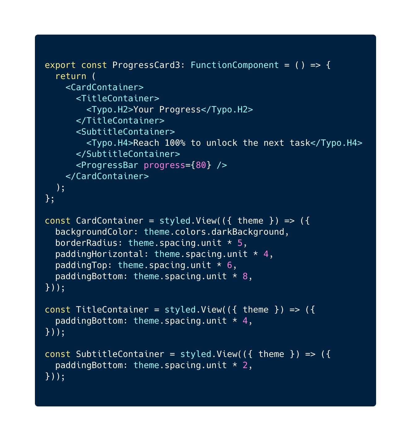 container code with the respectable solution bam tech react native