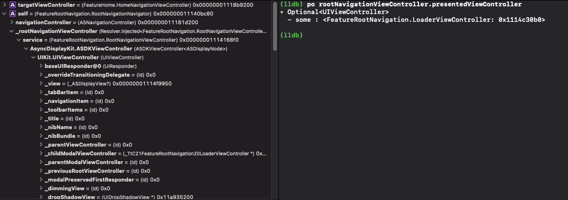 Comparaison between the variable view and the po command
