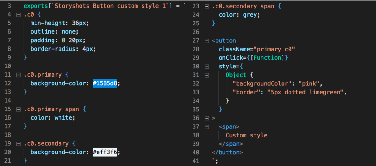 Bam tech react Storybook UI