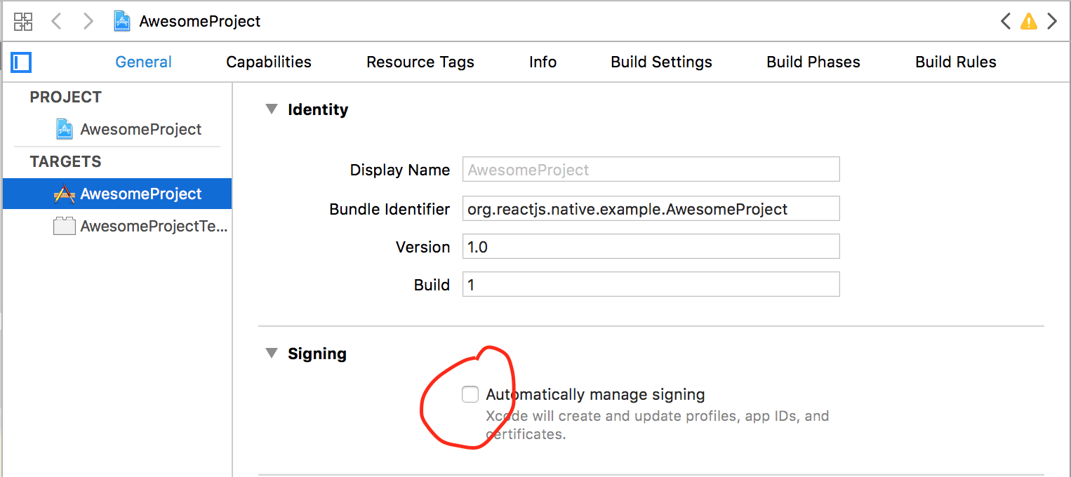 Disable automatic signing