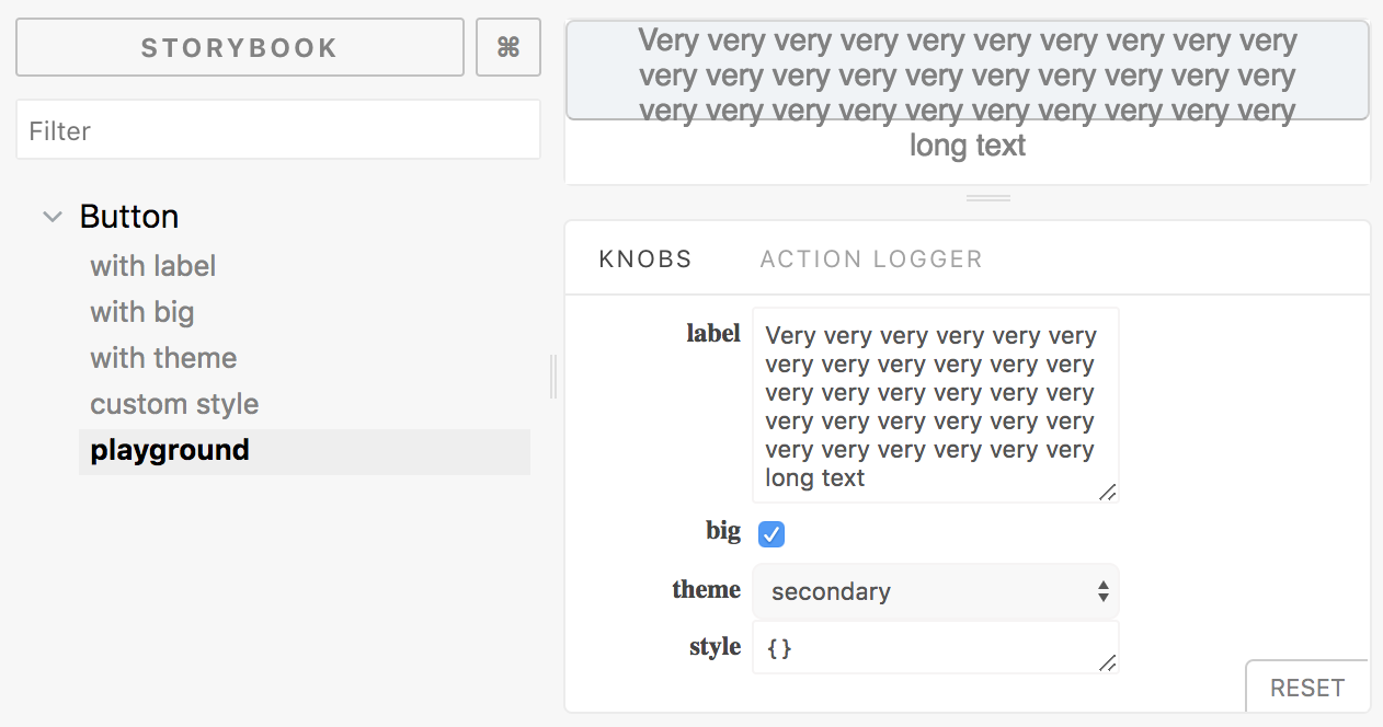 Bam tech react Storybook UI