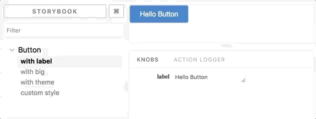 Bam tech react Storybook UI