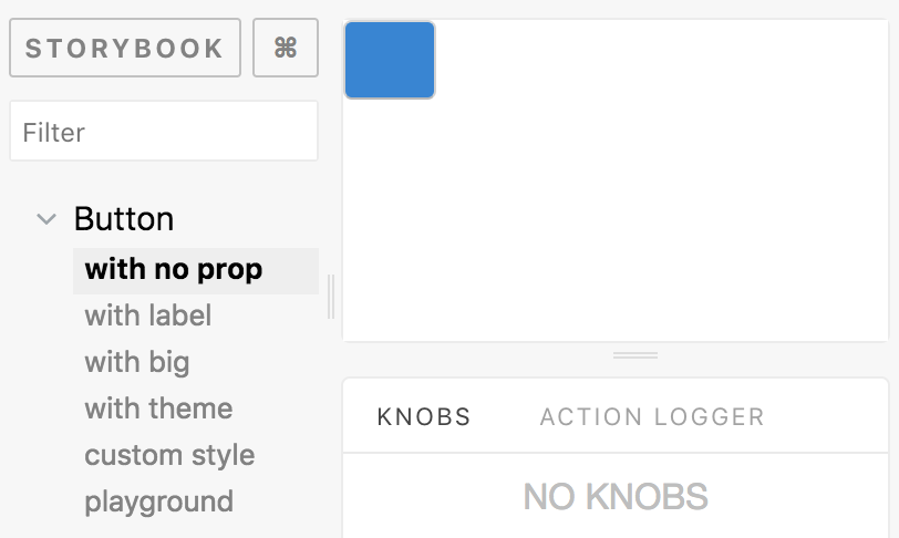 Bam tech react Storybook UI