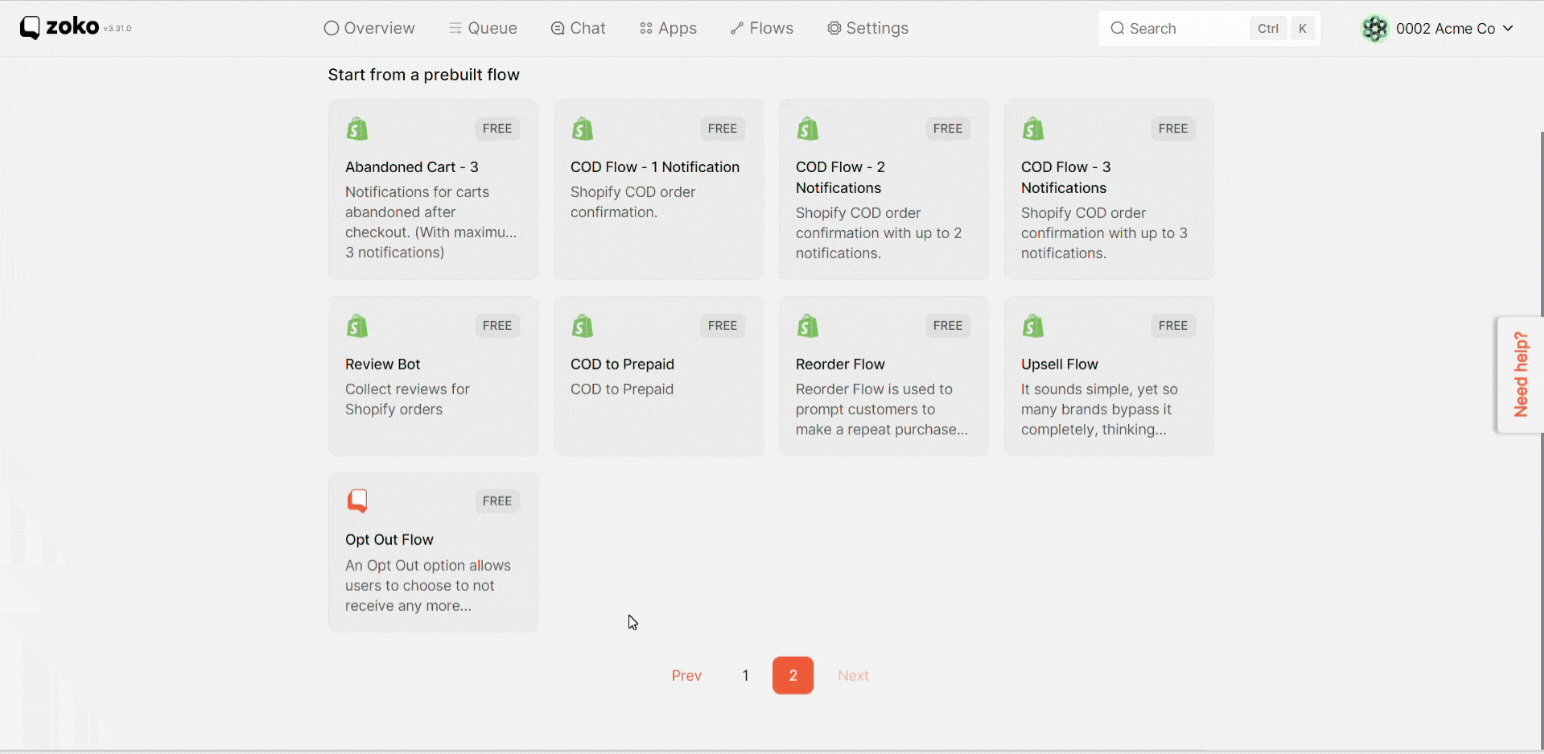 Select Opt Out Flow