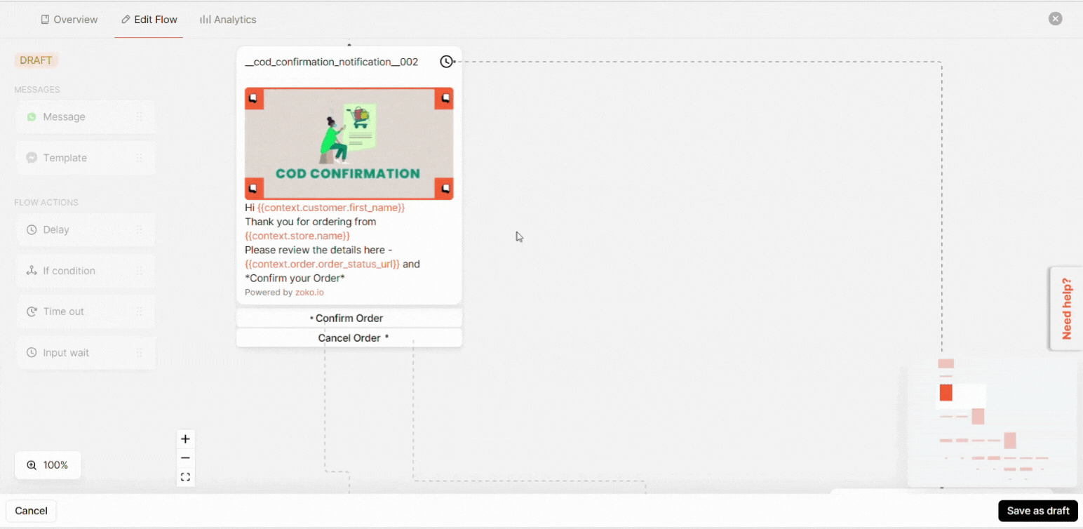 replace the initial message with any of your approved templates