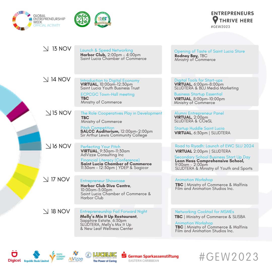 GEW St. Lucia Events