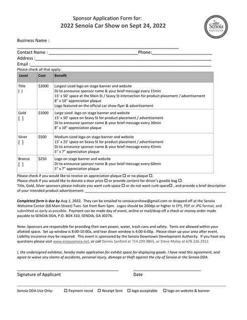 Senoia Car Show Senoia Downtown Development Authority