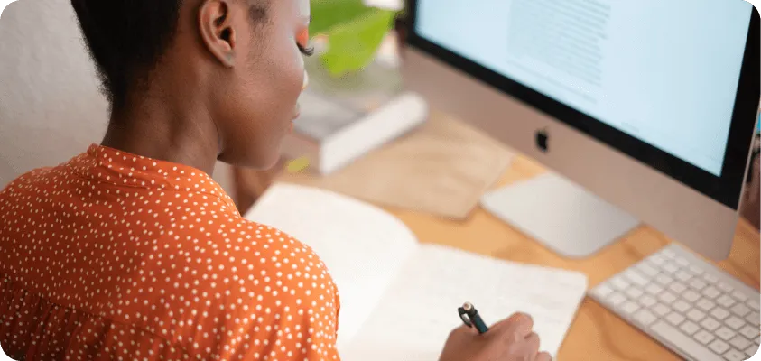 an author writing an article about travel
