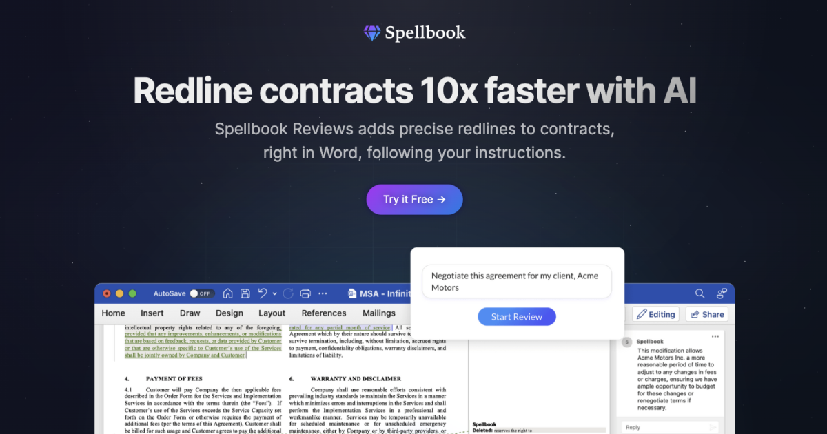 Spellbook - AI Contract Drafting & Review