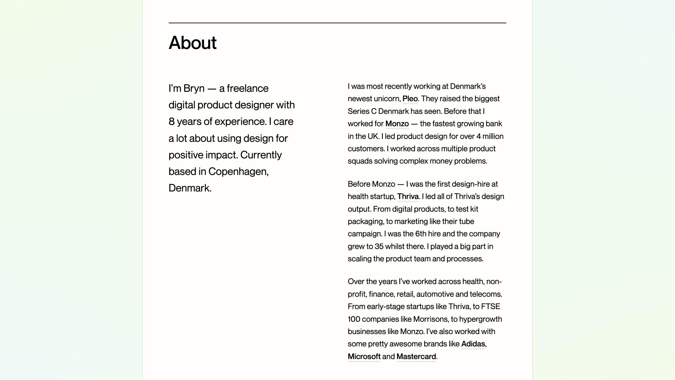 Bryn Taylor's Webflow design portfolio cloneable