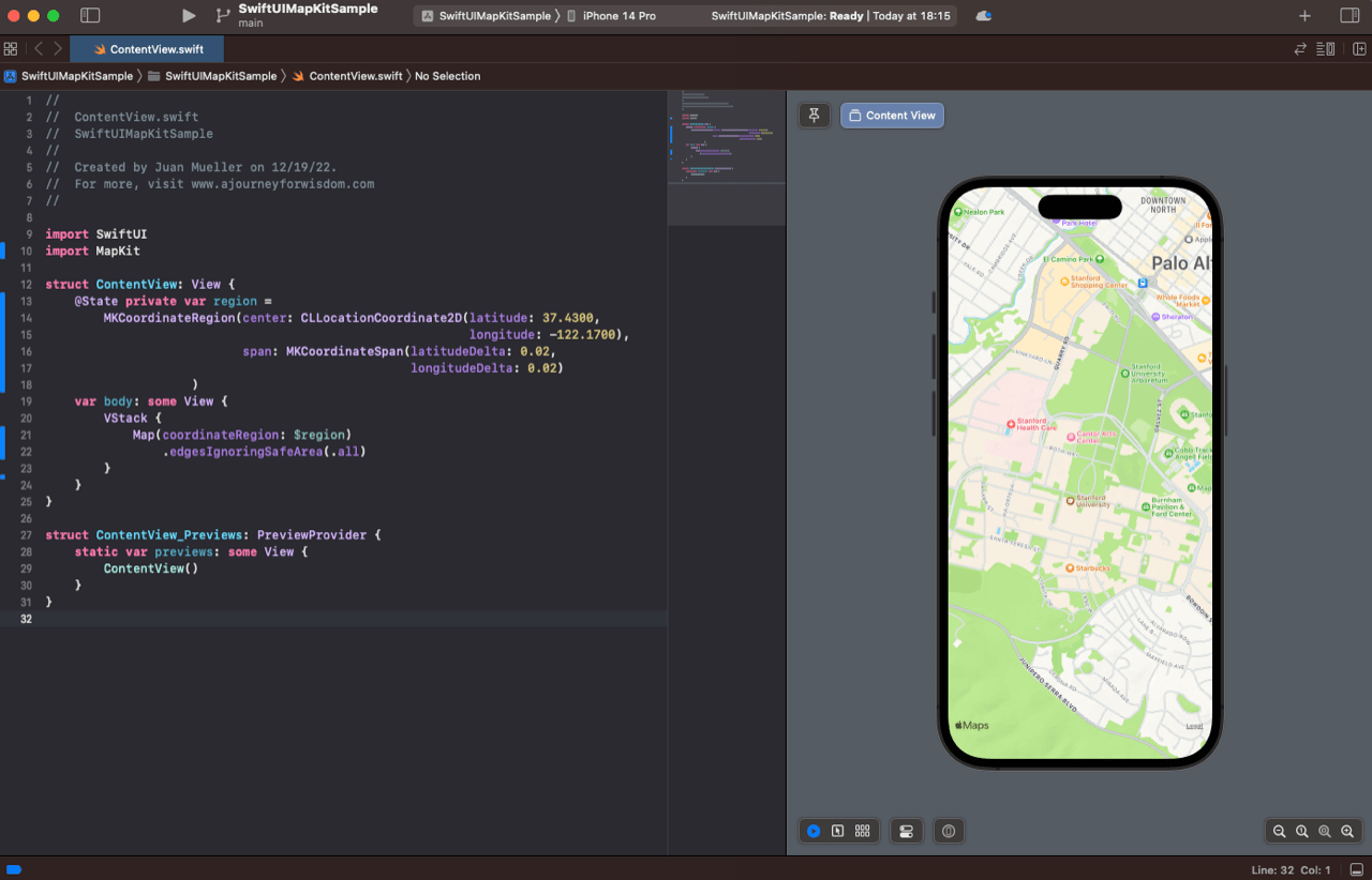 Creating a Map with MapKit in SwiftUI 1