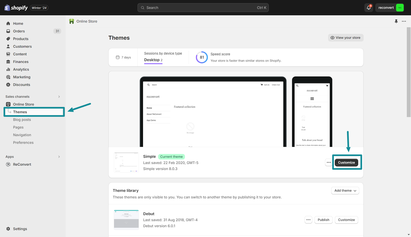 a screenshot showing the steps to add password protection to your shopify store