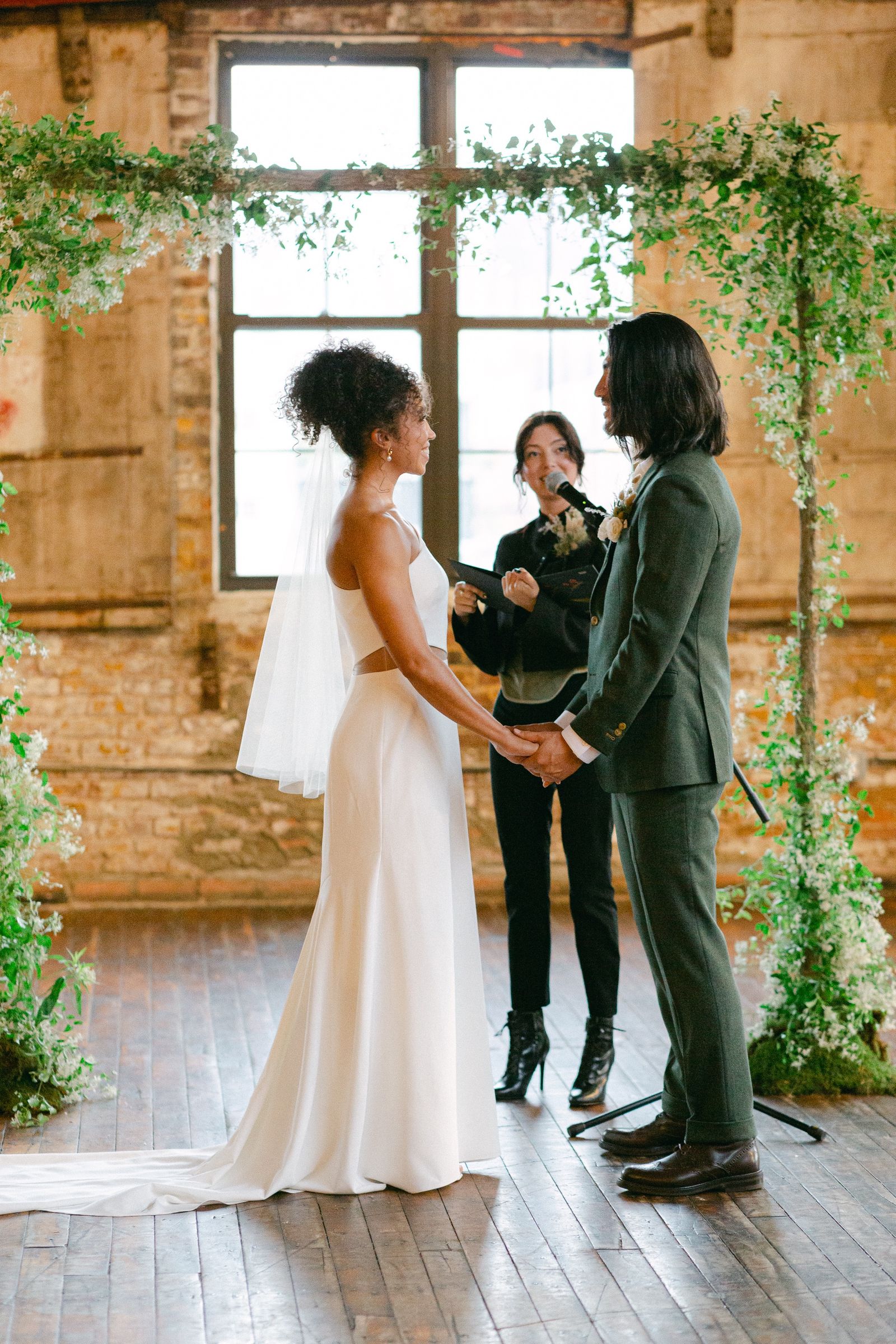 Romantic Greenpoint Loft Wedding Flowers
