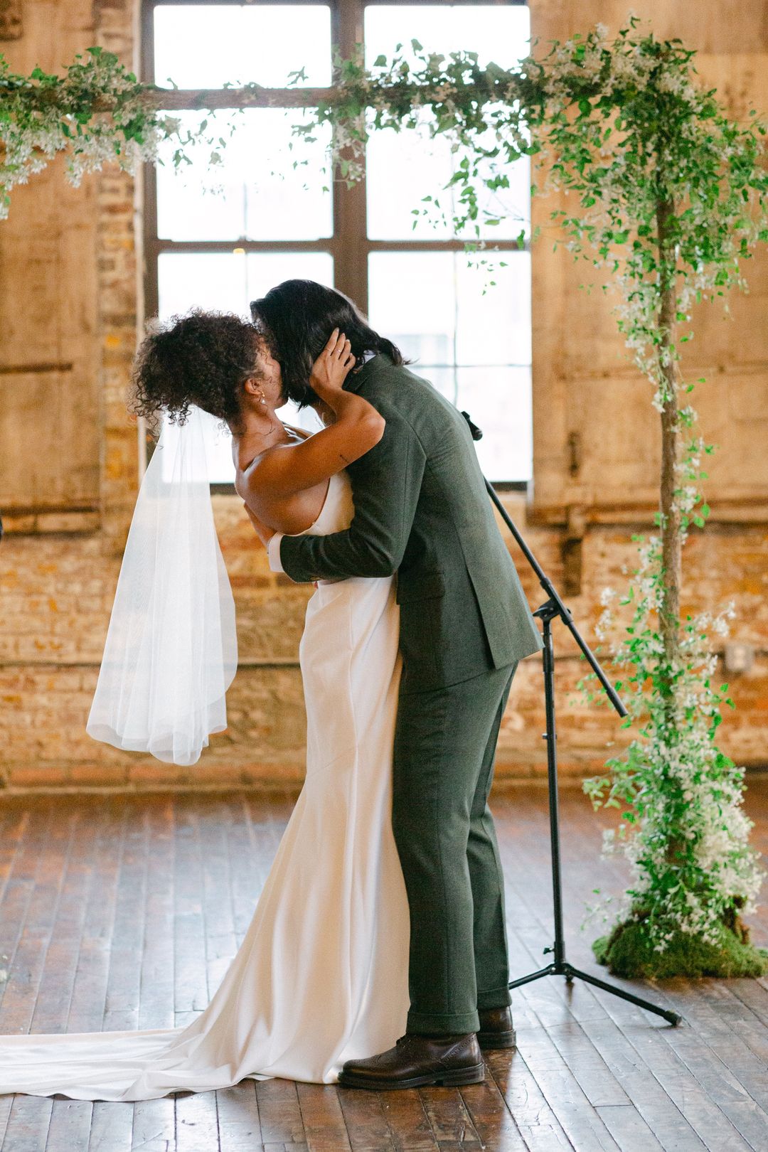 Romantic Greenpoint Loft Wedding Flowers