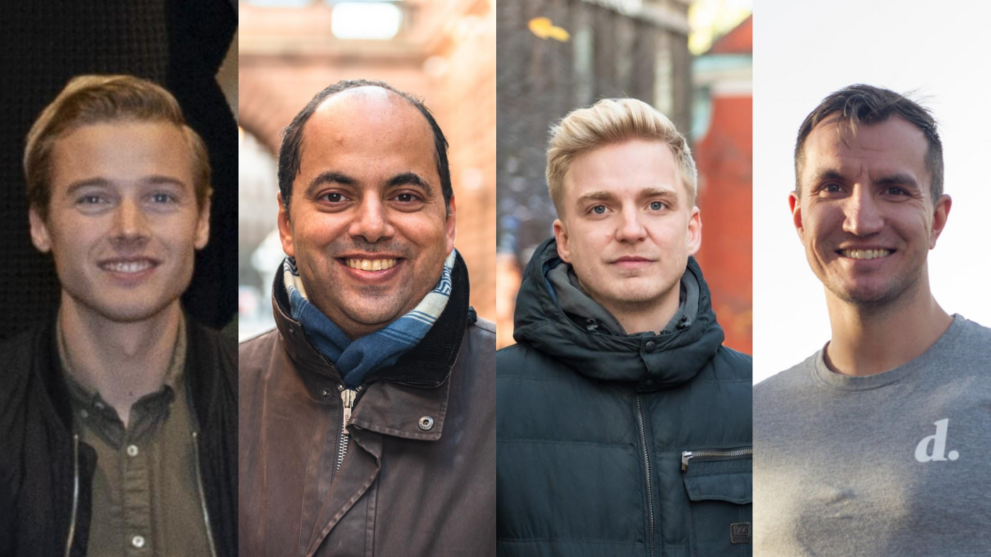 Image of CTO's Sameh EL-Ansary for Treyd, Alek Åström for Done Cornelius Ruckman for Way and Johan Gustafsson for Insert Coin.