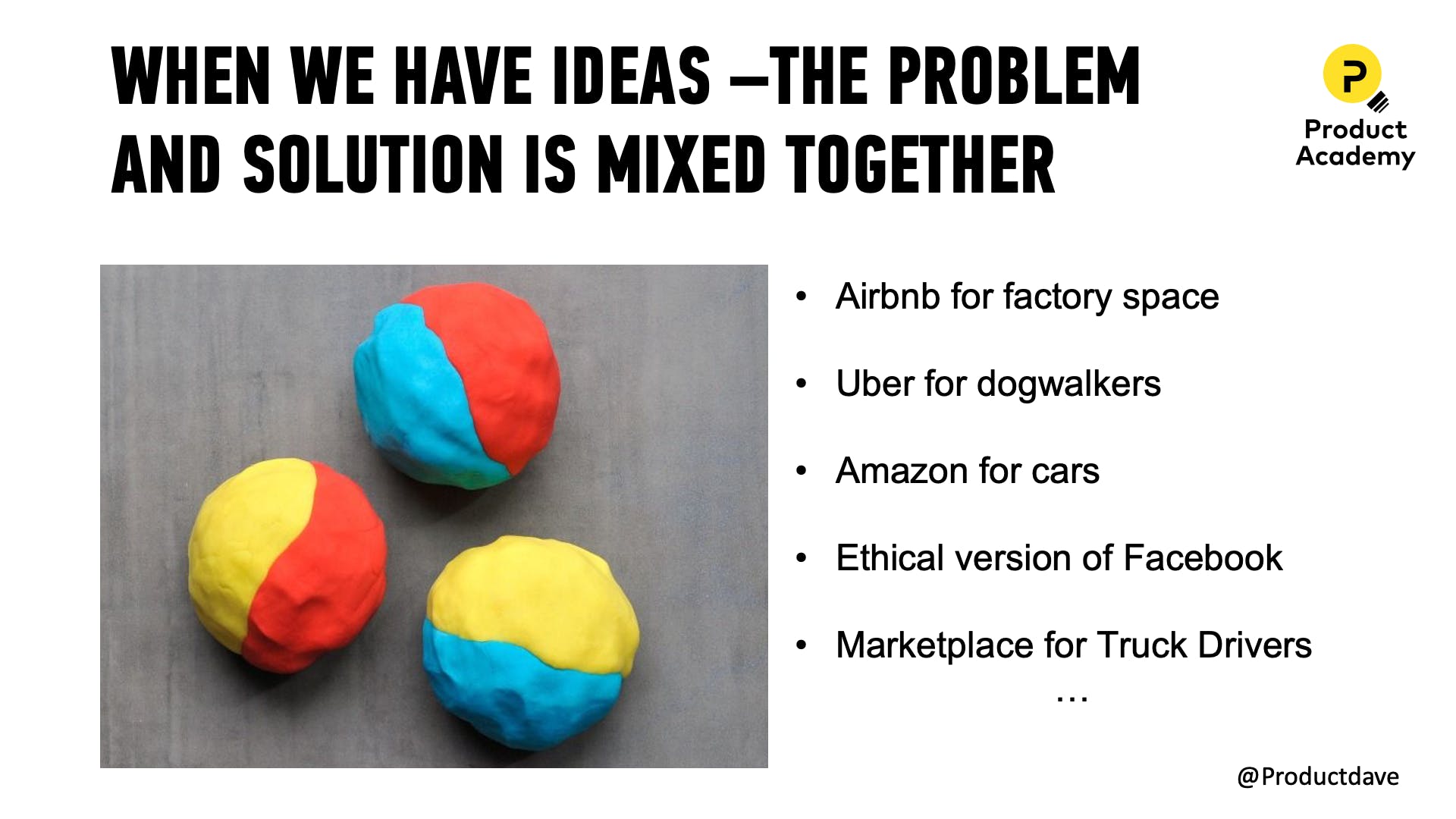 Product ideas compared to playdough infographic