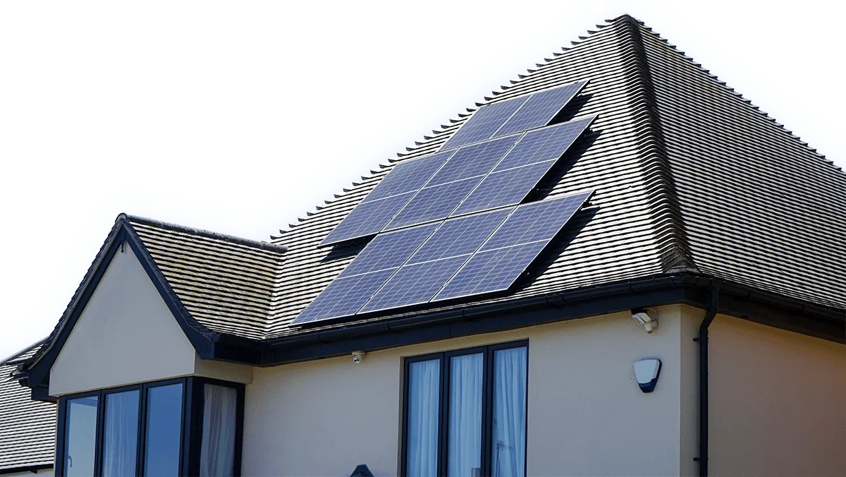Solar panels on residential roof