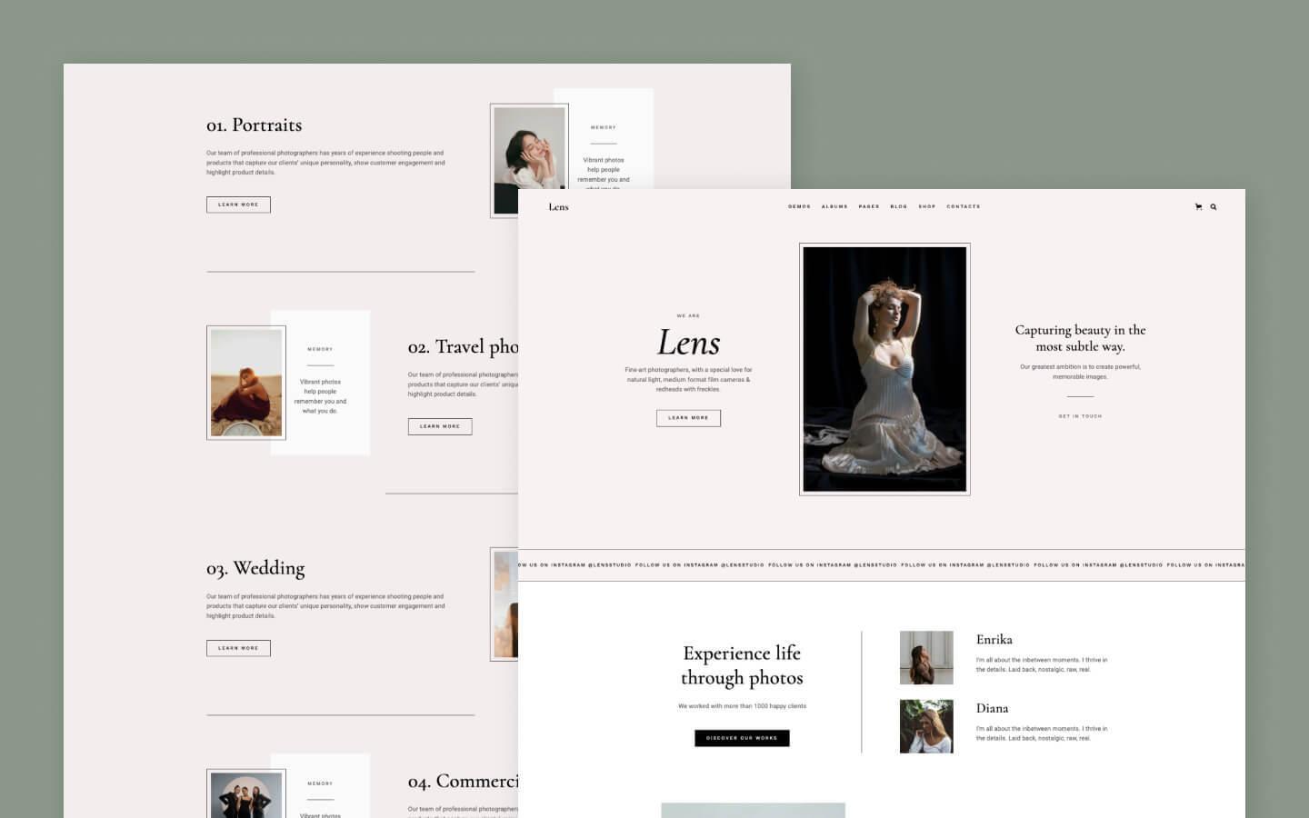 Lens Studio Photography Website Template wCopilot