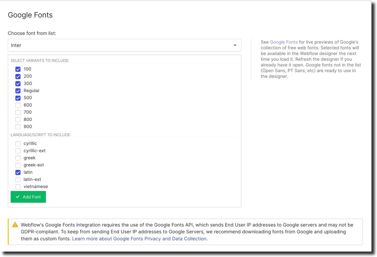Instal Google Icon Fonts