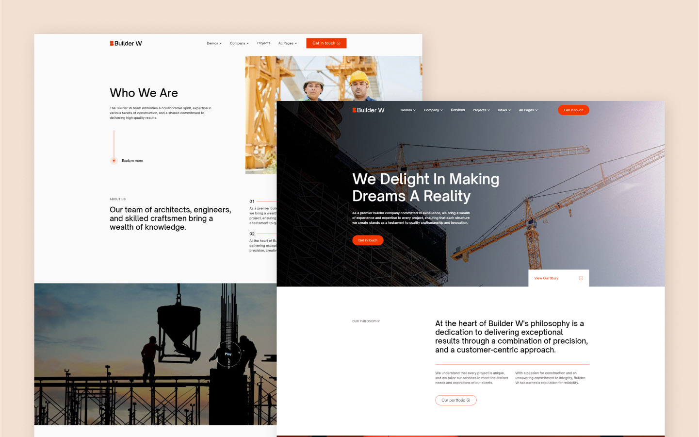 Builder W Construction Website Template wCopilot