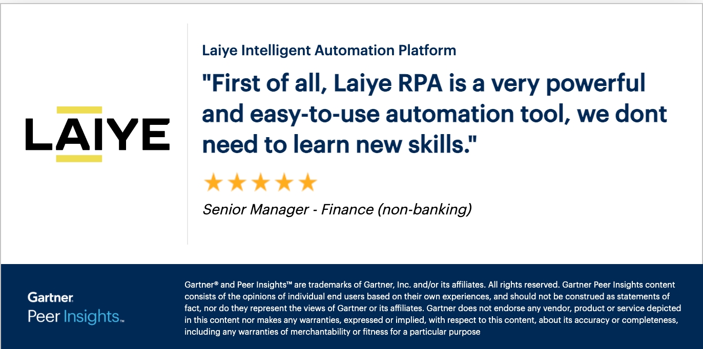Laiye recognized in the 2024 Gartner® Peer Insights™ Voice of the