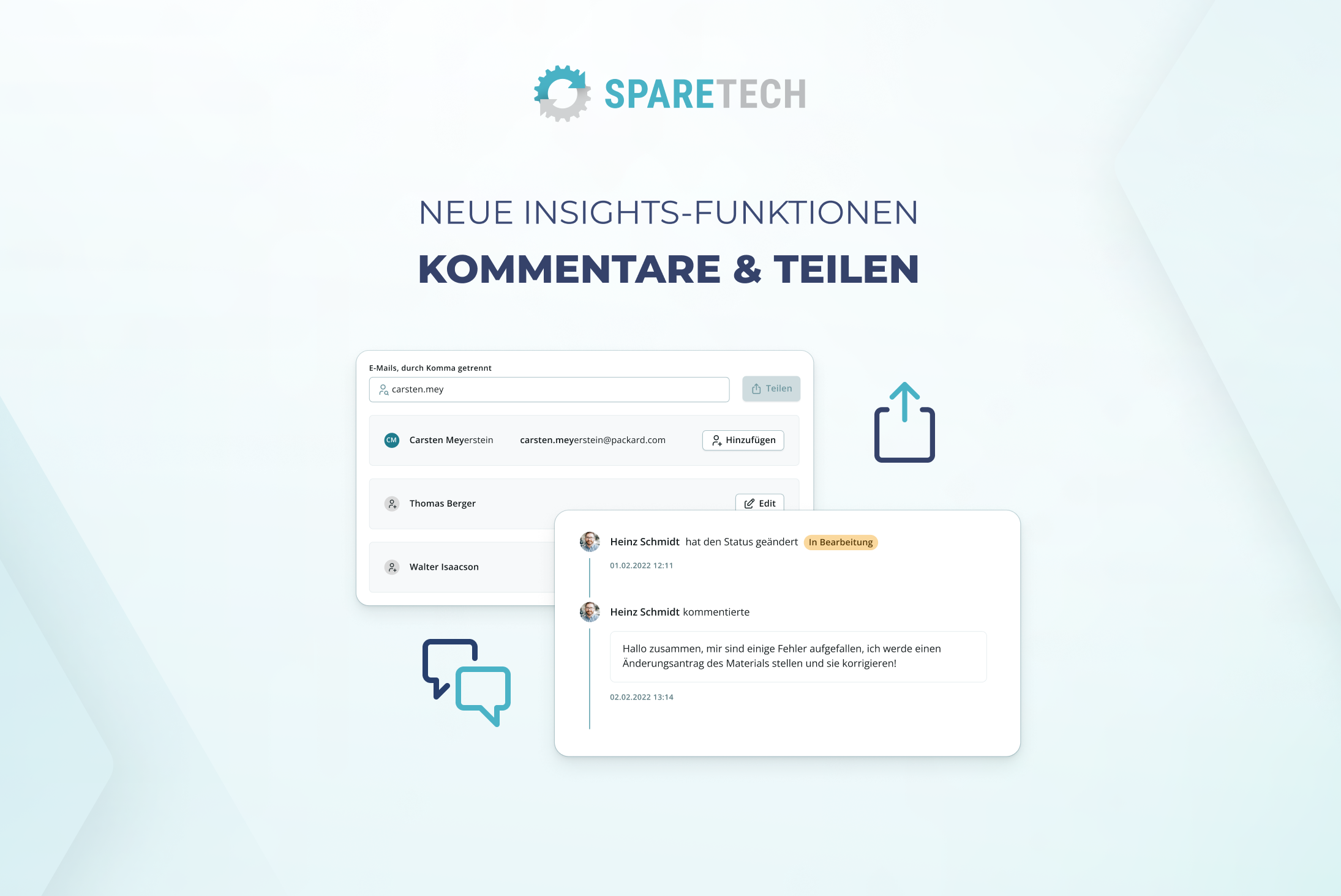 Produkt-Update: Klarere Insight-Kommunikation durch Kommentare- und Teilen-Funktionen
