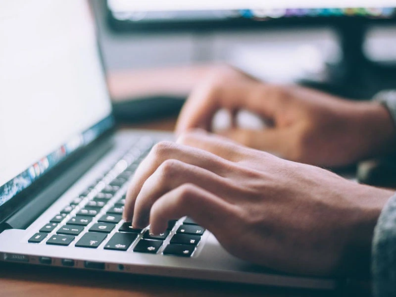 Person researching depression disorders on a computer