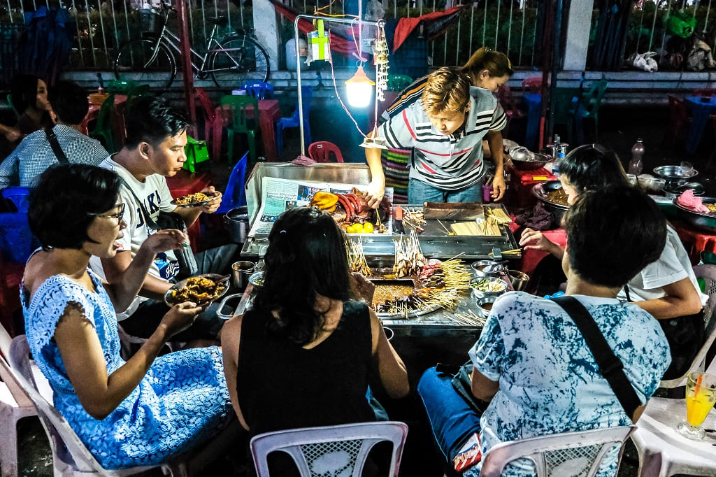 Vendor selling Pork on Stick